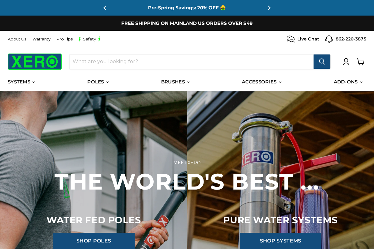 XERO Products homepage screenshot