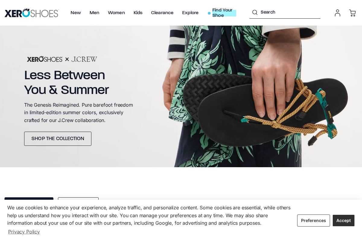 Xero Shoes homepage screenshot