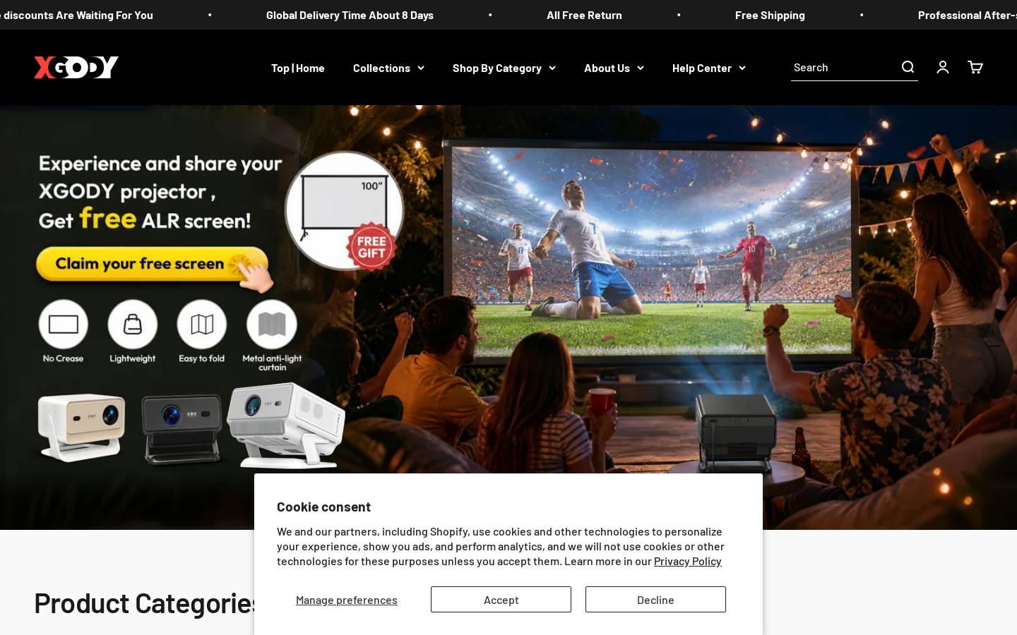 XGODY homepage screenshot
