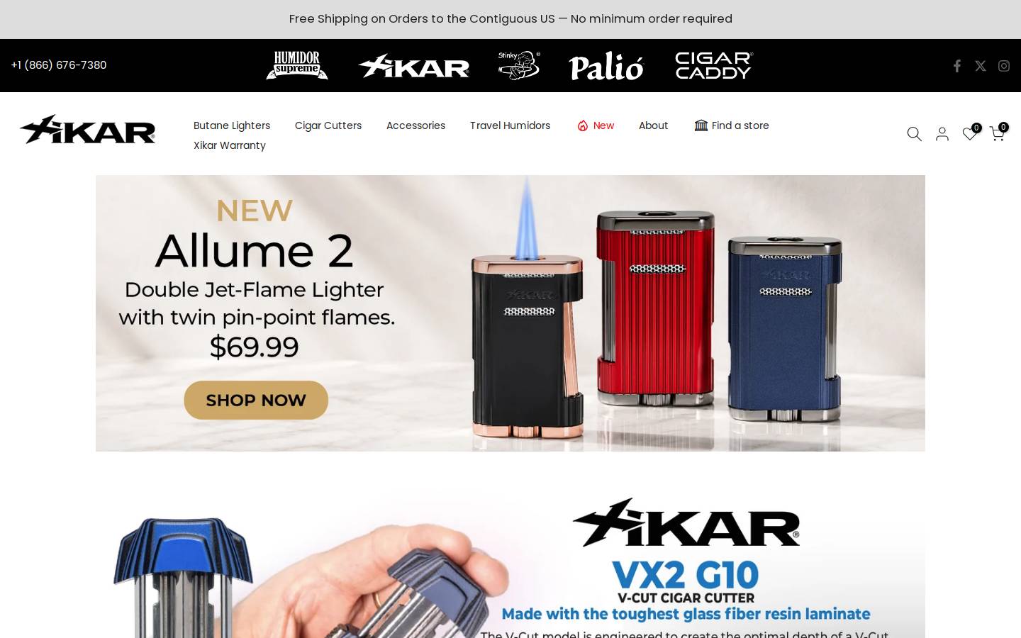 xikar.com homepage screenshot