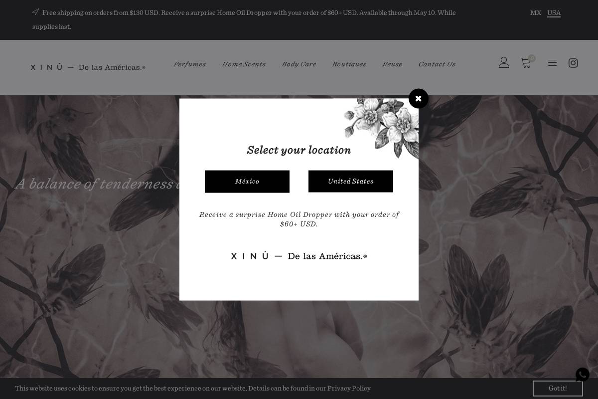 xinuperfumes.com homepage screenshot