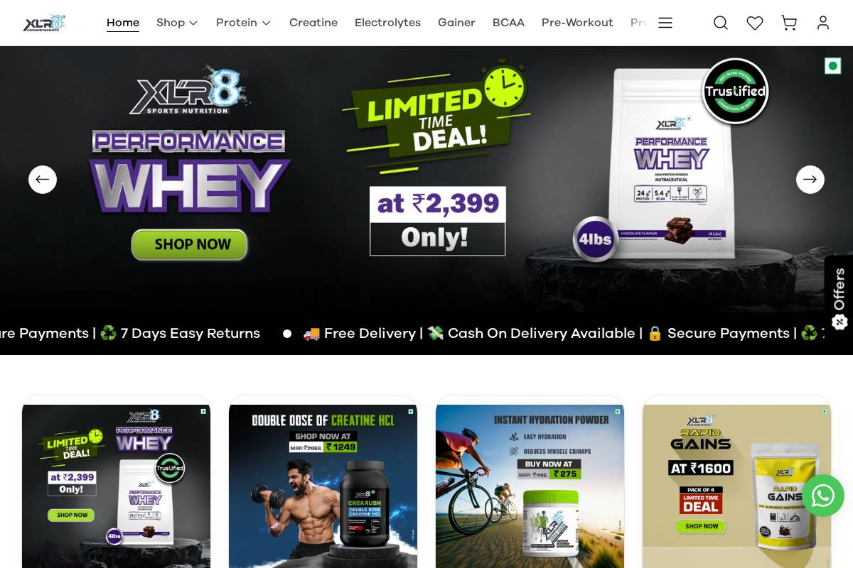 xlr8sport.com homepage screenshot