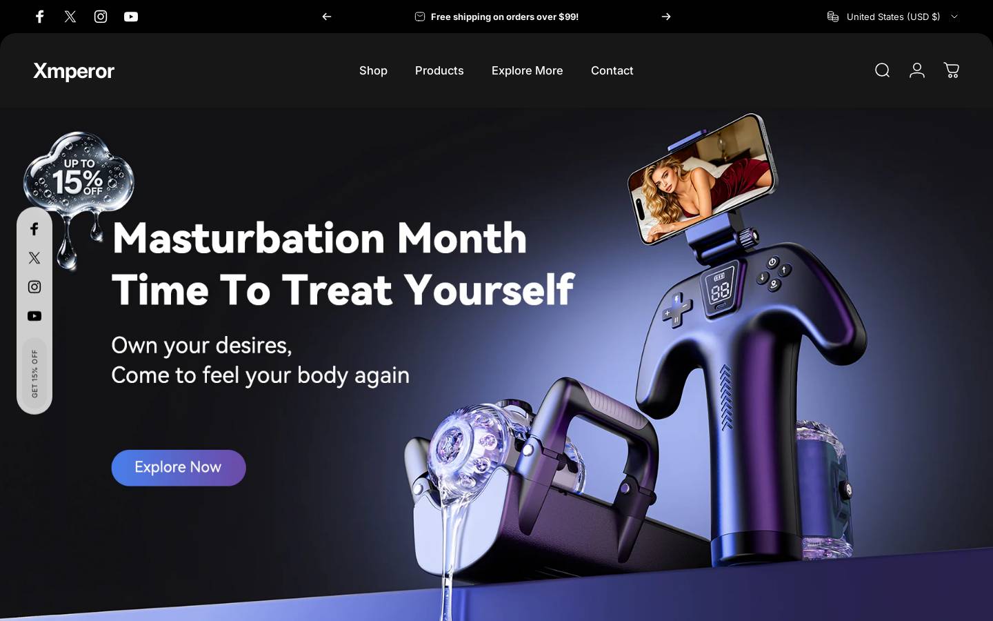 Xmperor homepage screenshot