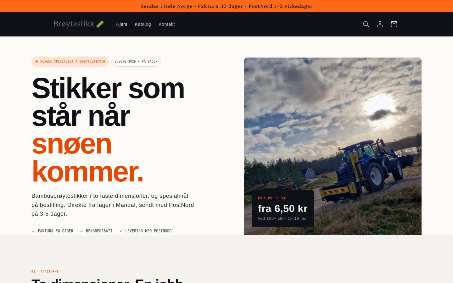 xn--brytestikk-1cb.no homepage screenshot