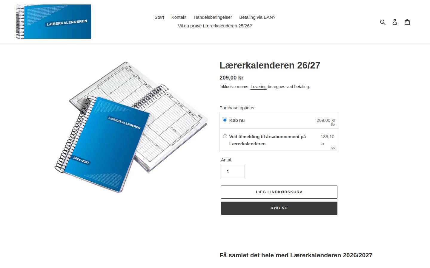 xn--lrerkalenderen-0ib.dk homepage screenshot