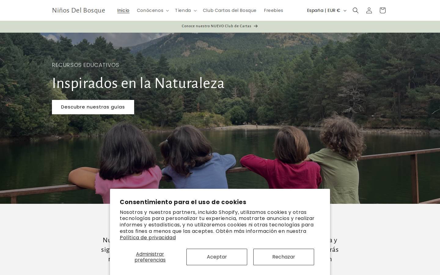 xn--niosdelbosque-jkb.com homepage screenshot
