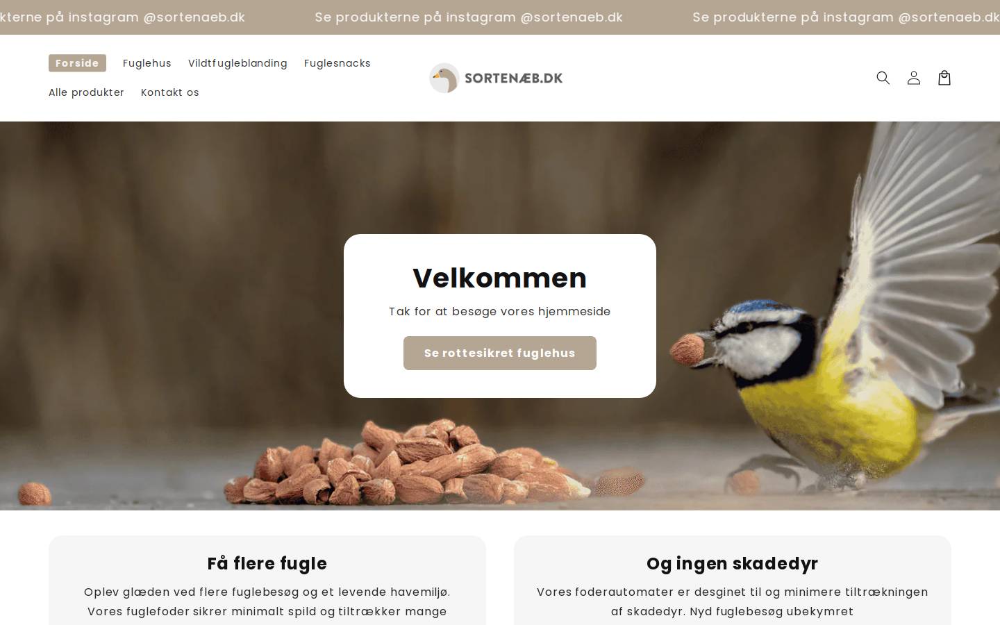 xn--sortenb-rxa.dk homepage screenshot