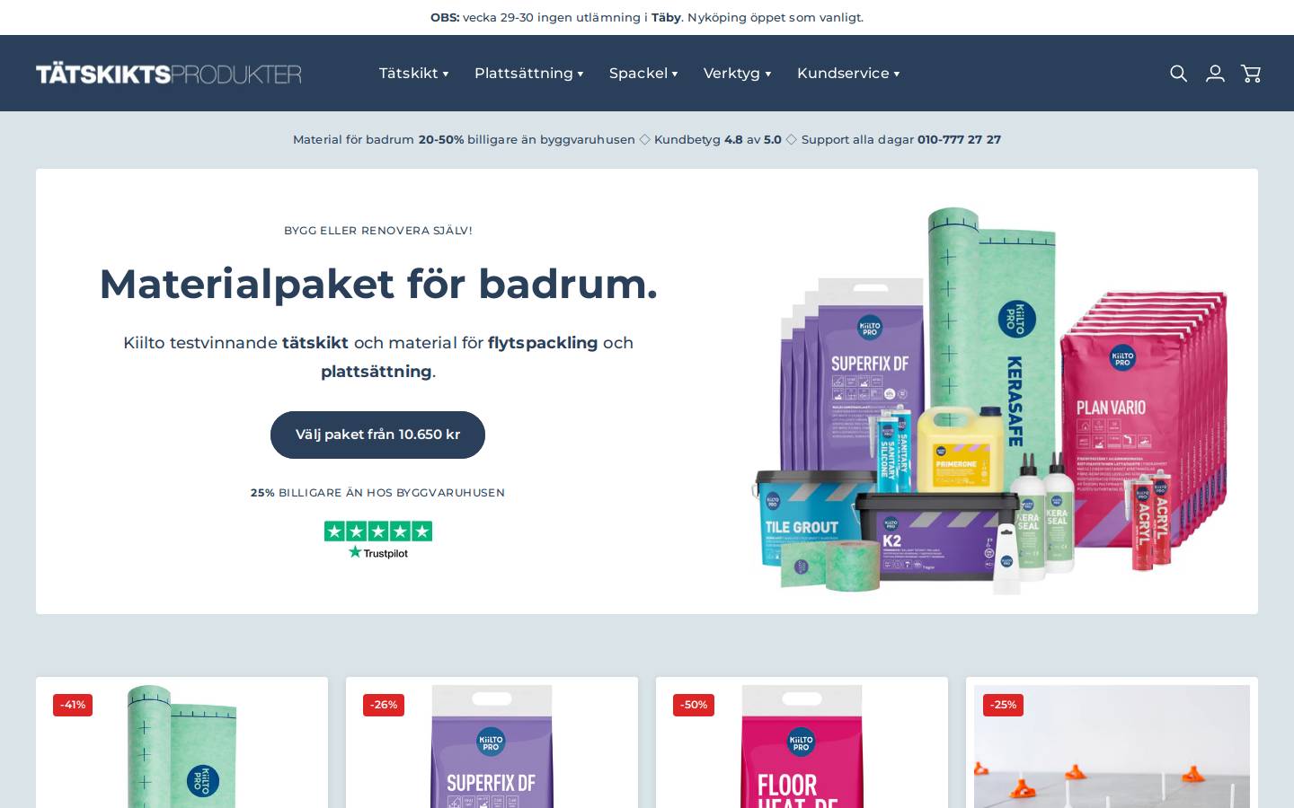 xn--ttskiktsprodukter-qqb.se homepage screenshot