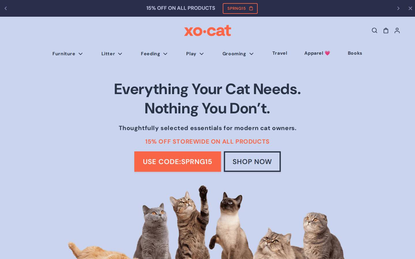 xo-cat.com homepage screenshot