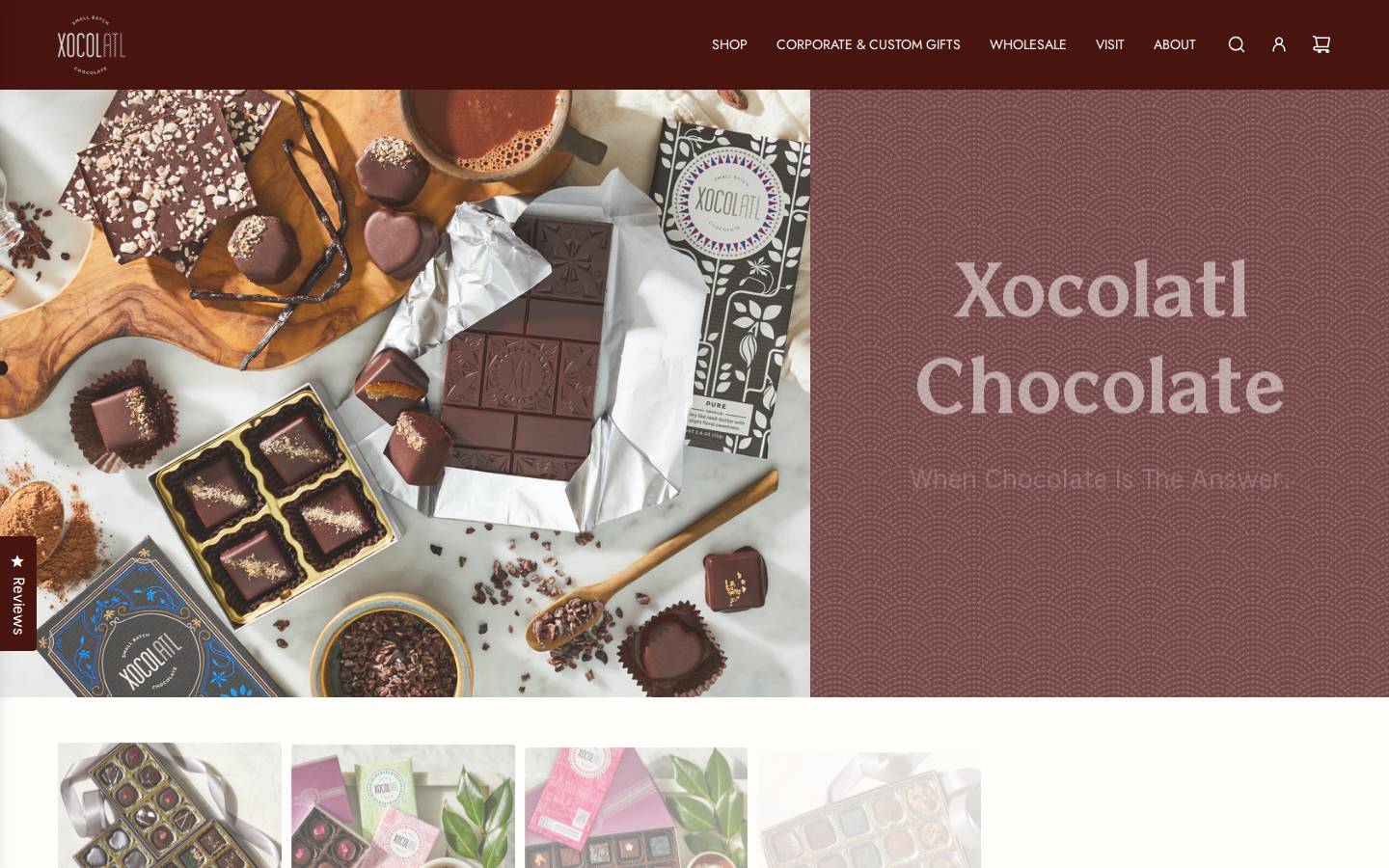 xocolatlchocolate.com homepage screenshot