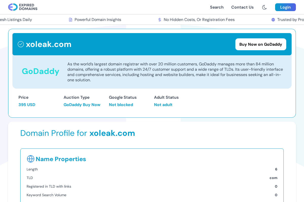 xoleak.com homepage screenshot