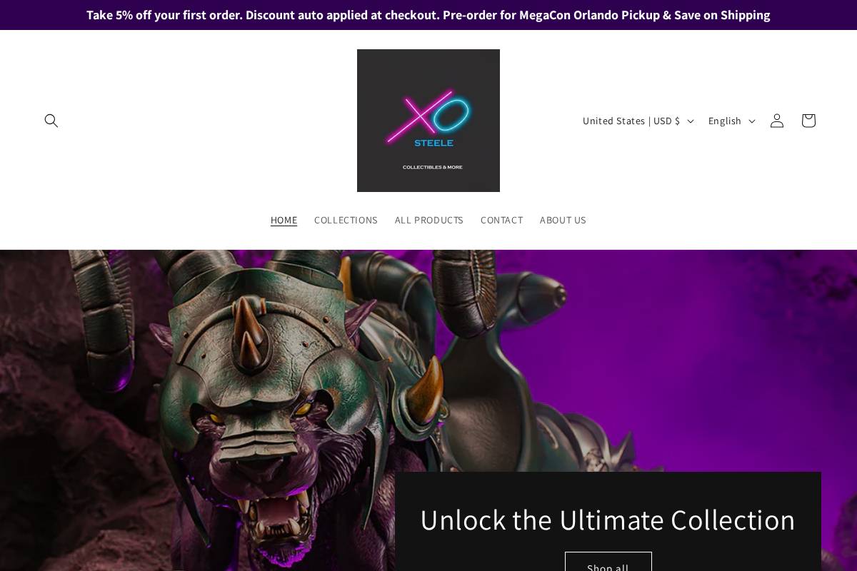 xosteele.com homepage screenshot