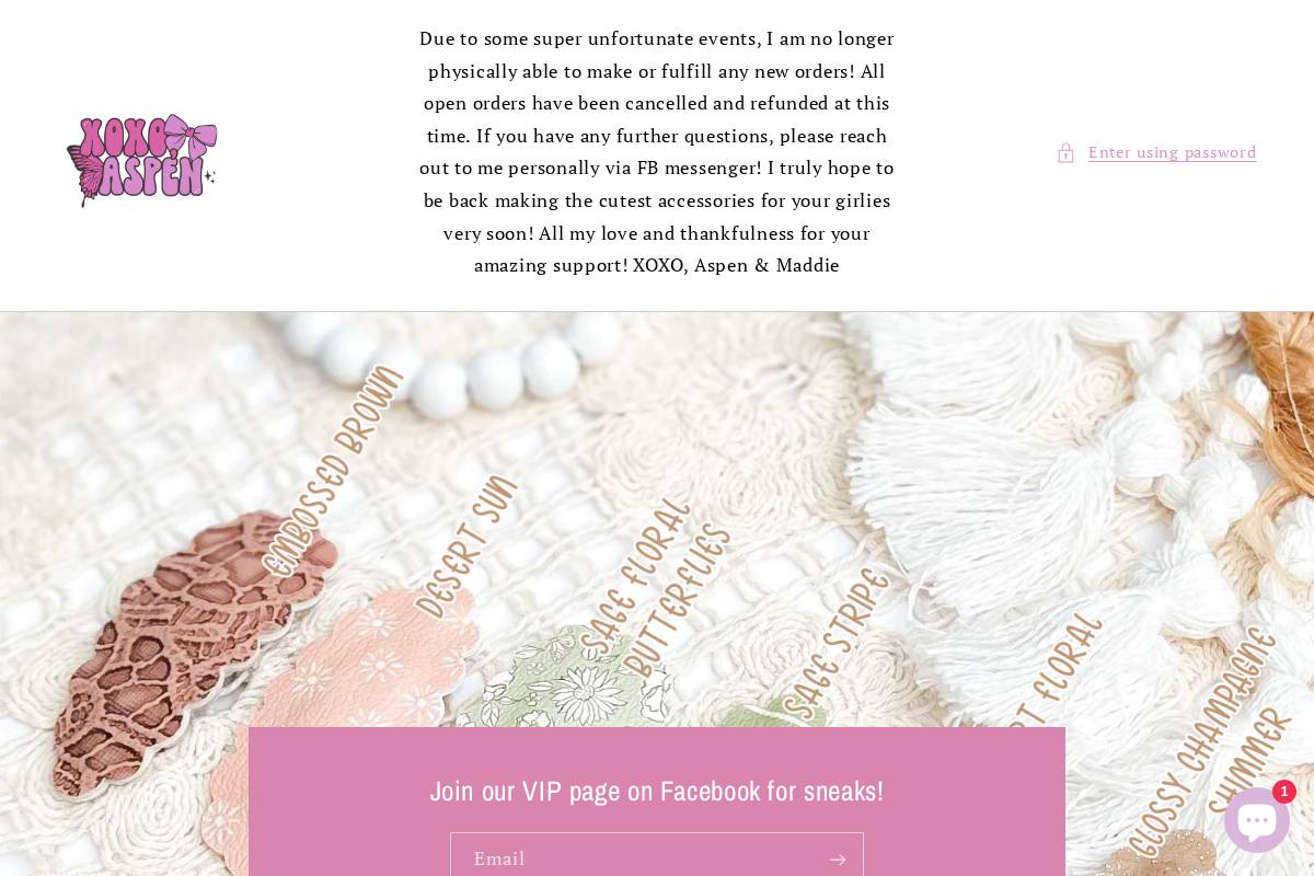 xoxoaspen.com homepage screenshot