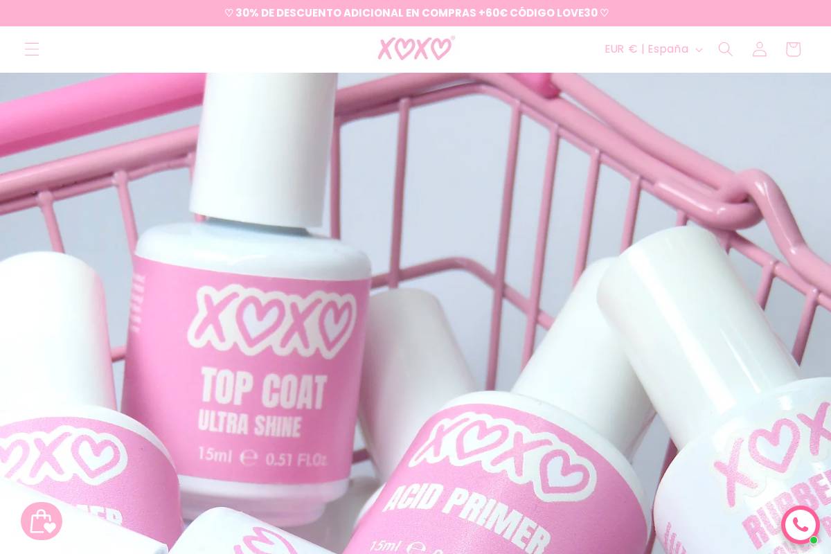 xoxonailshop.com homepage screenshot