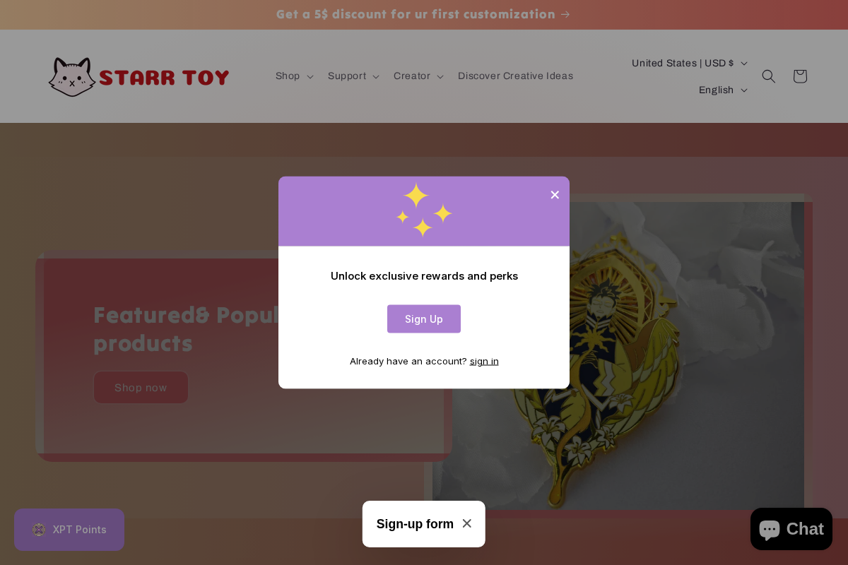 StarrToy homepage screenshot