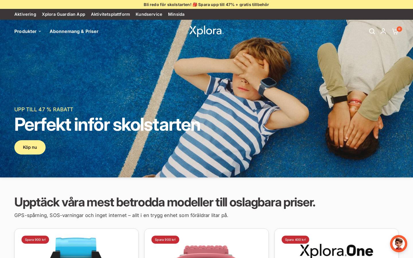 Xplora Sverige homepage screenshot