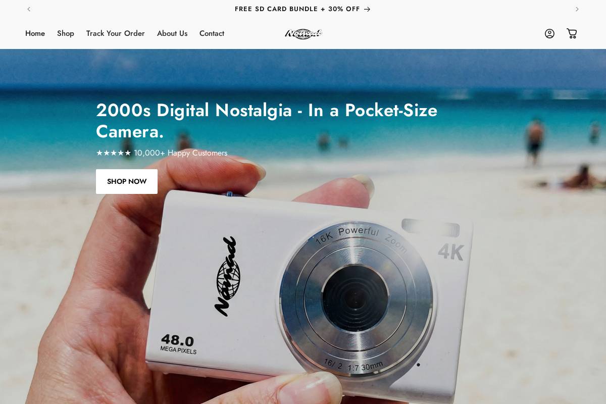 Xplorenomad homepage screenshot