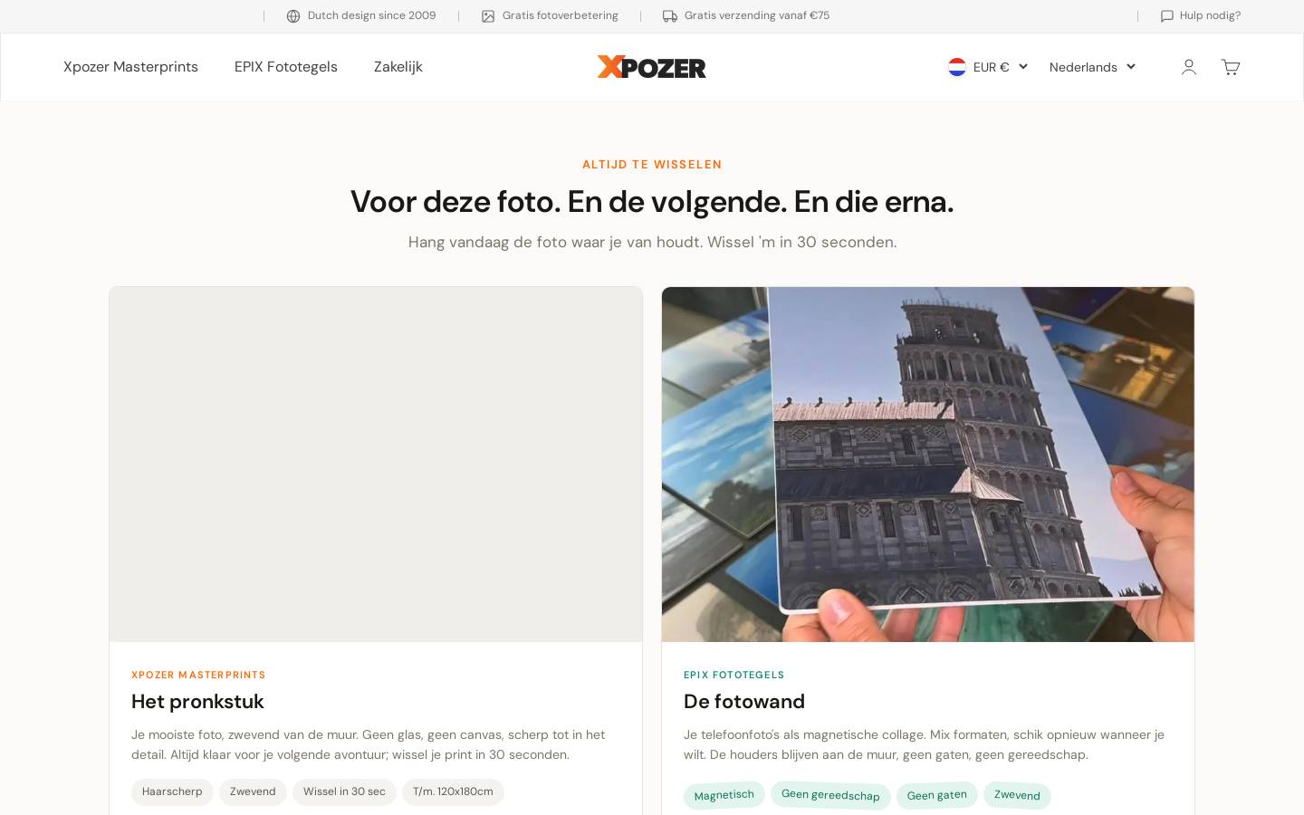 Xpozer homepage screenshot