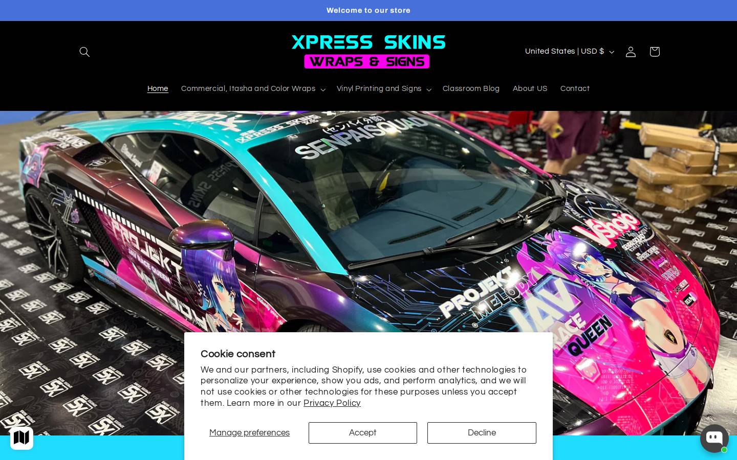 xpressskins.com homepage screenshot