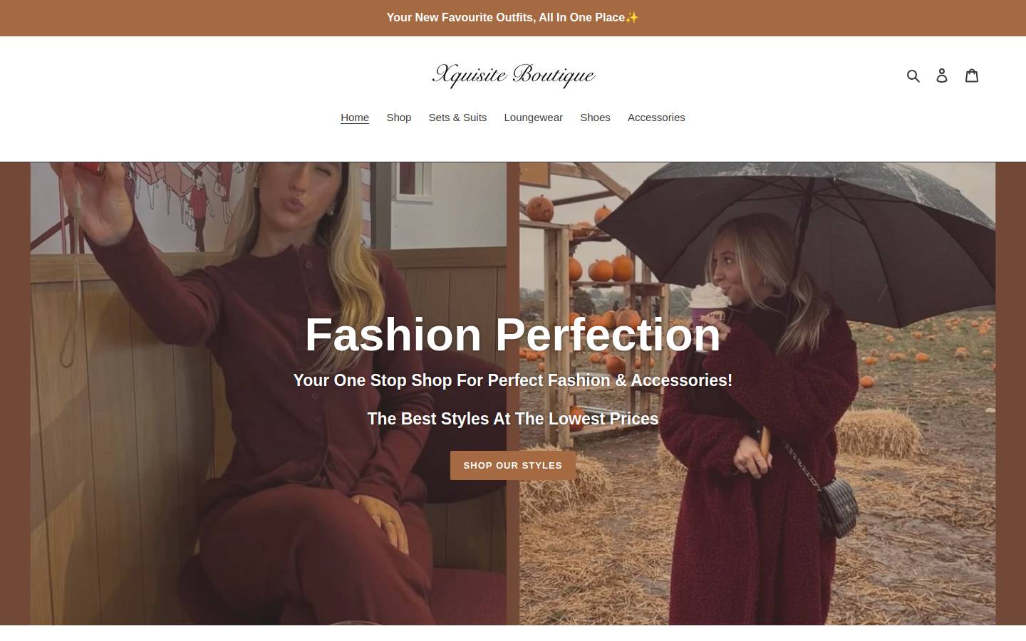 xquisiteboutique.co.uk homepage screenshot