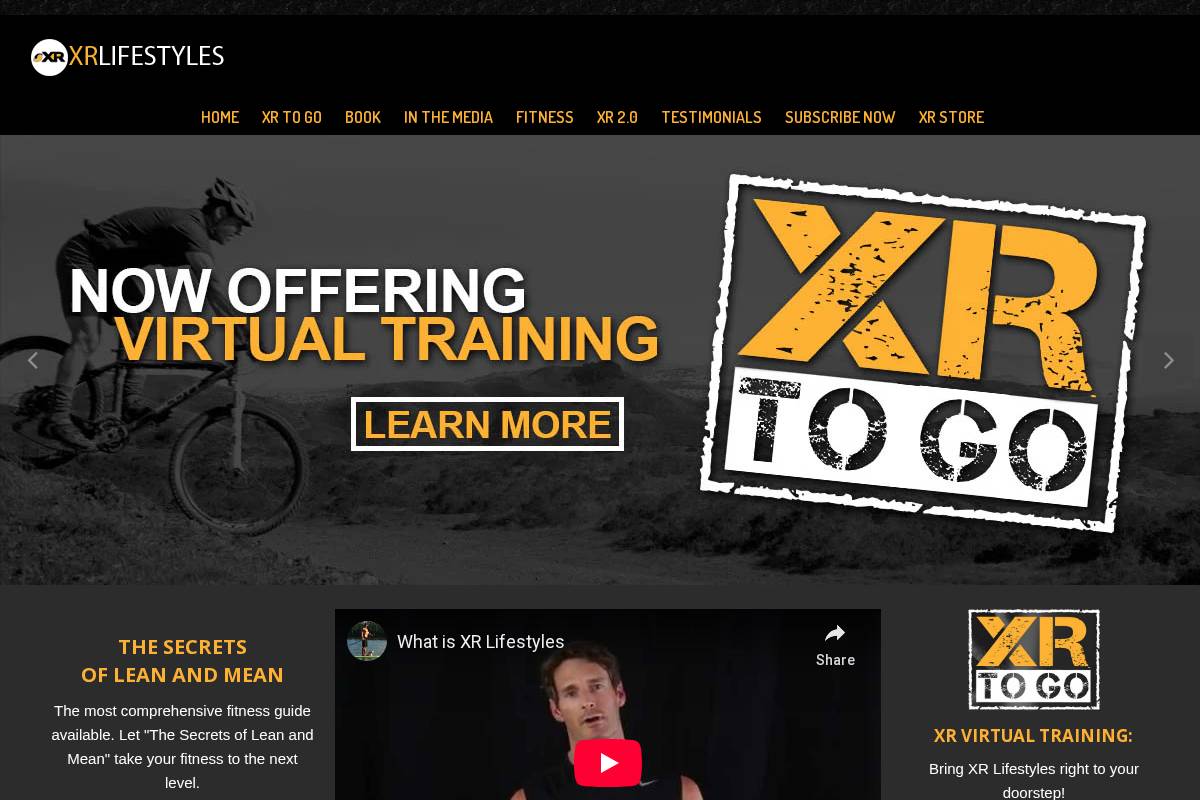 xrlifestyles.com homepage screenshot