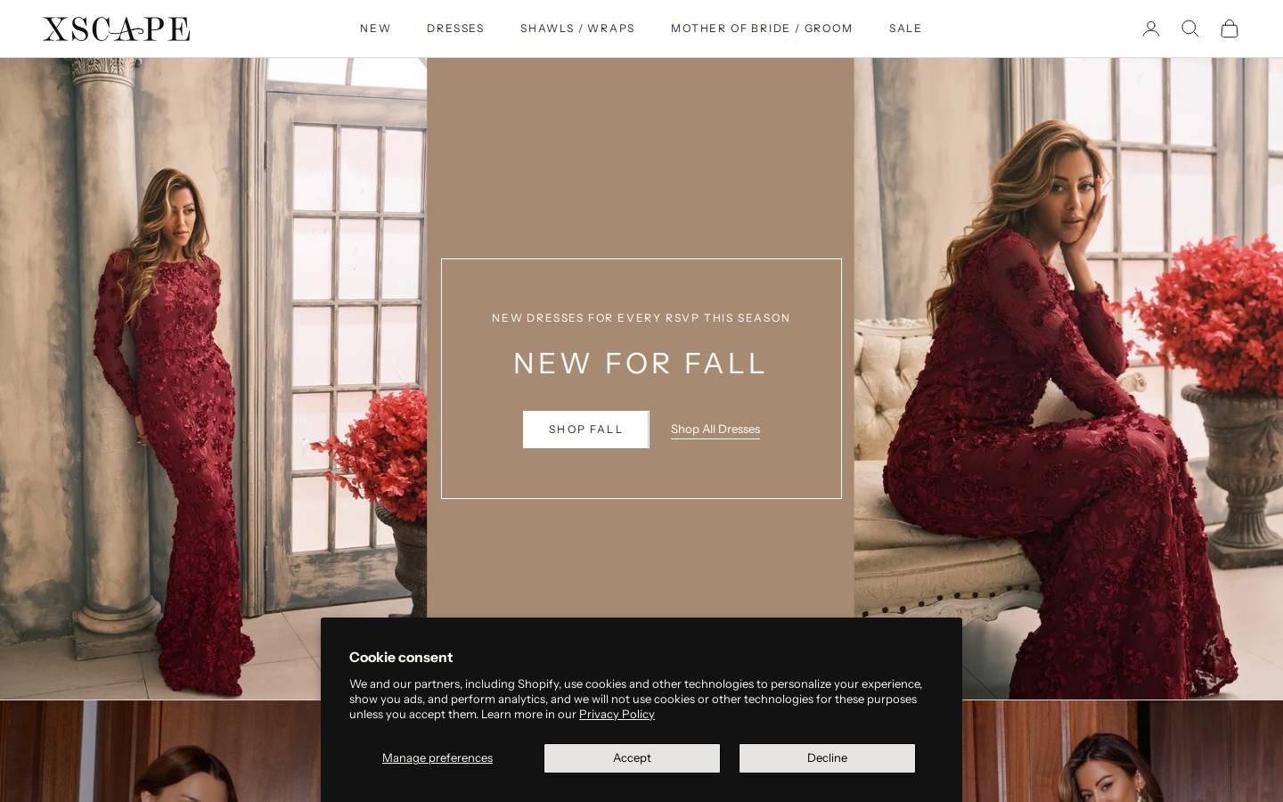 Xscapeevenings homepage screenshot