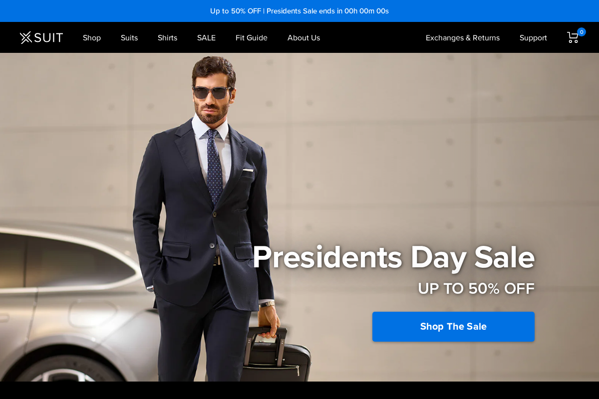 X Suit homepage screenshot