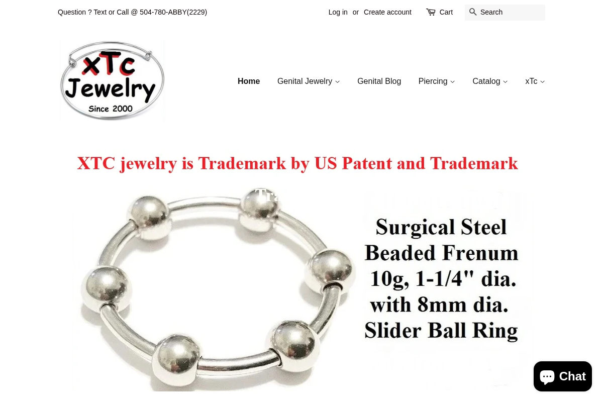 xtc-jewelry homepage screenshot