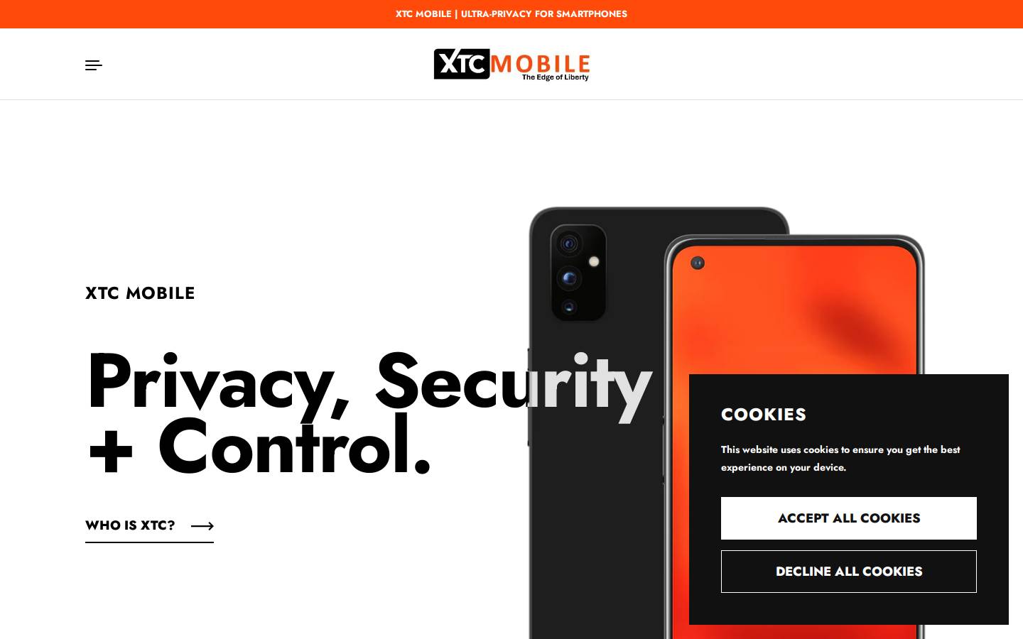 xtcmobile.com homepage screenshot
