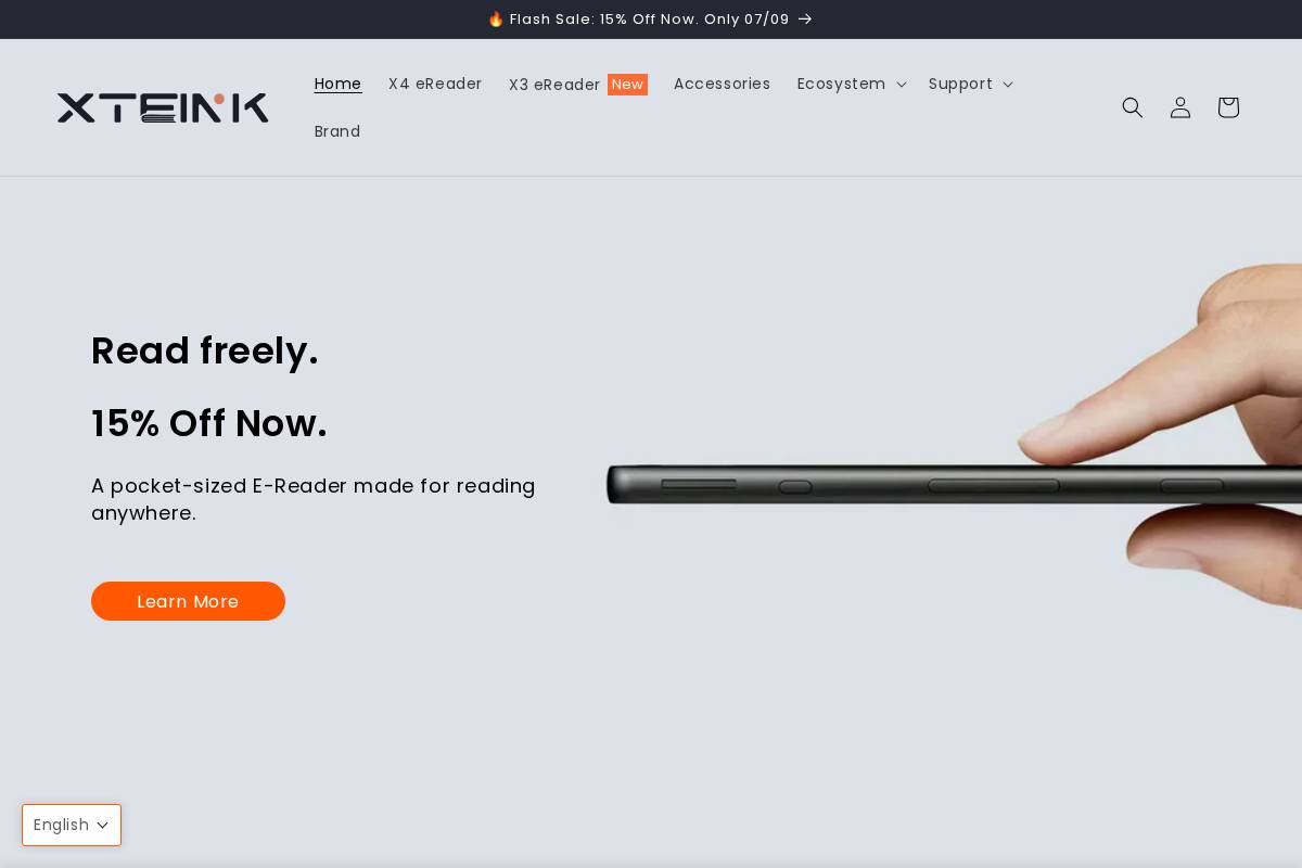 xteink.com homepage screenshot