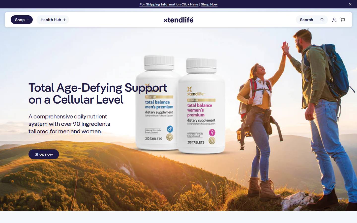 Xtend Life homepage screenshot