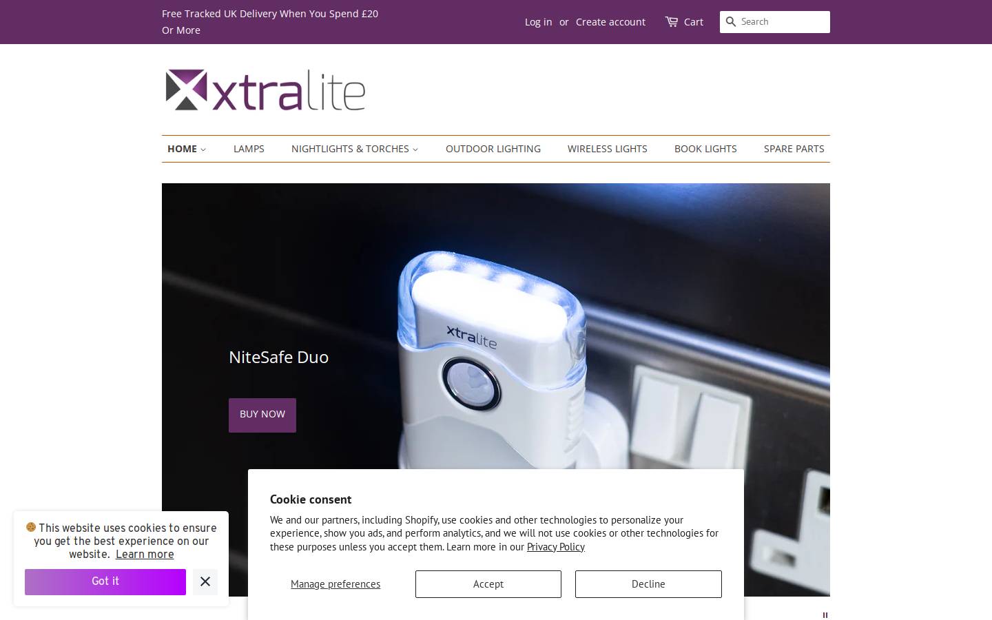 Xtra Lite homepage screenshot