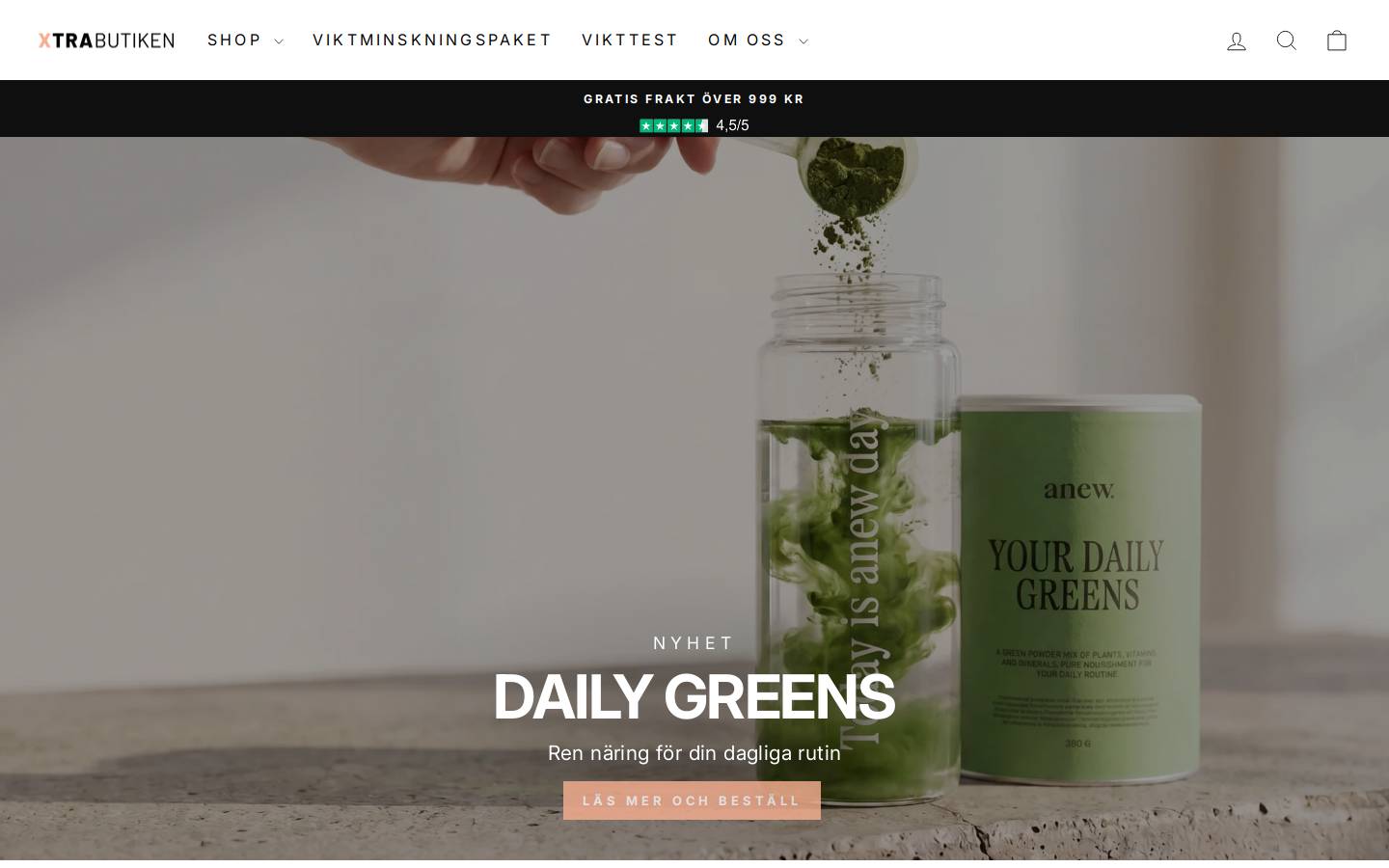 Xtrabutiken homepage screenshot