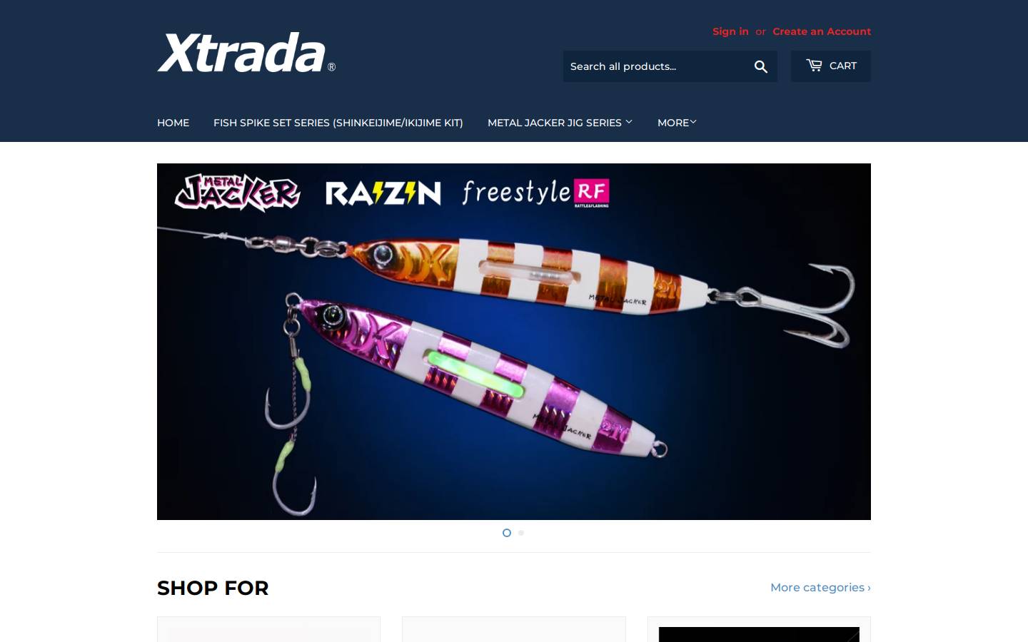 xtradashop.com homepage screenshot