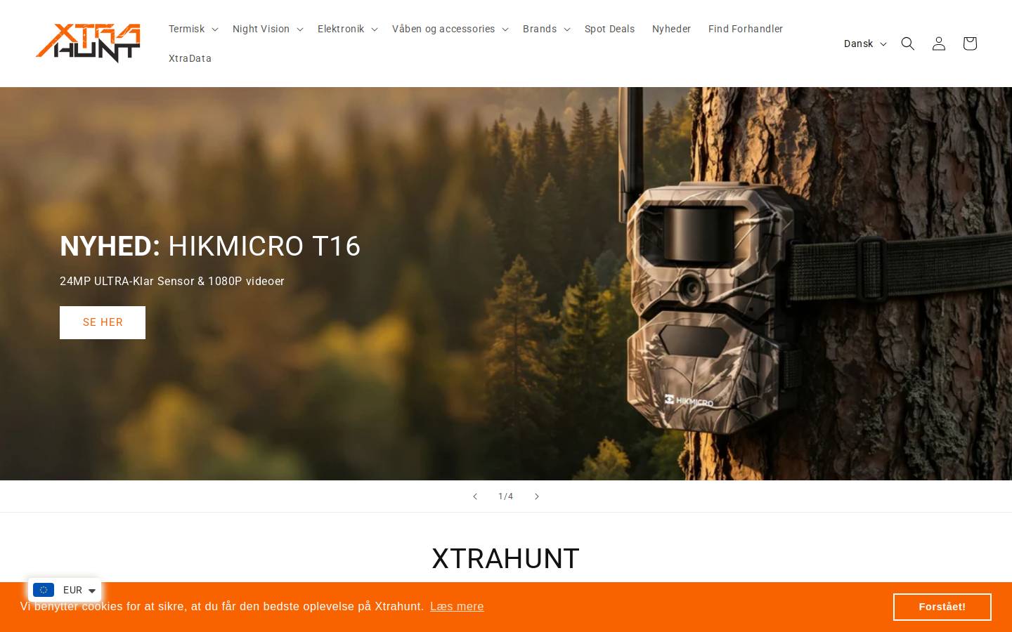Xtrahunt homepage screenshot