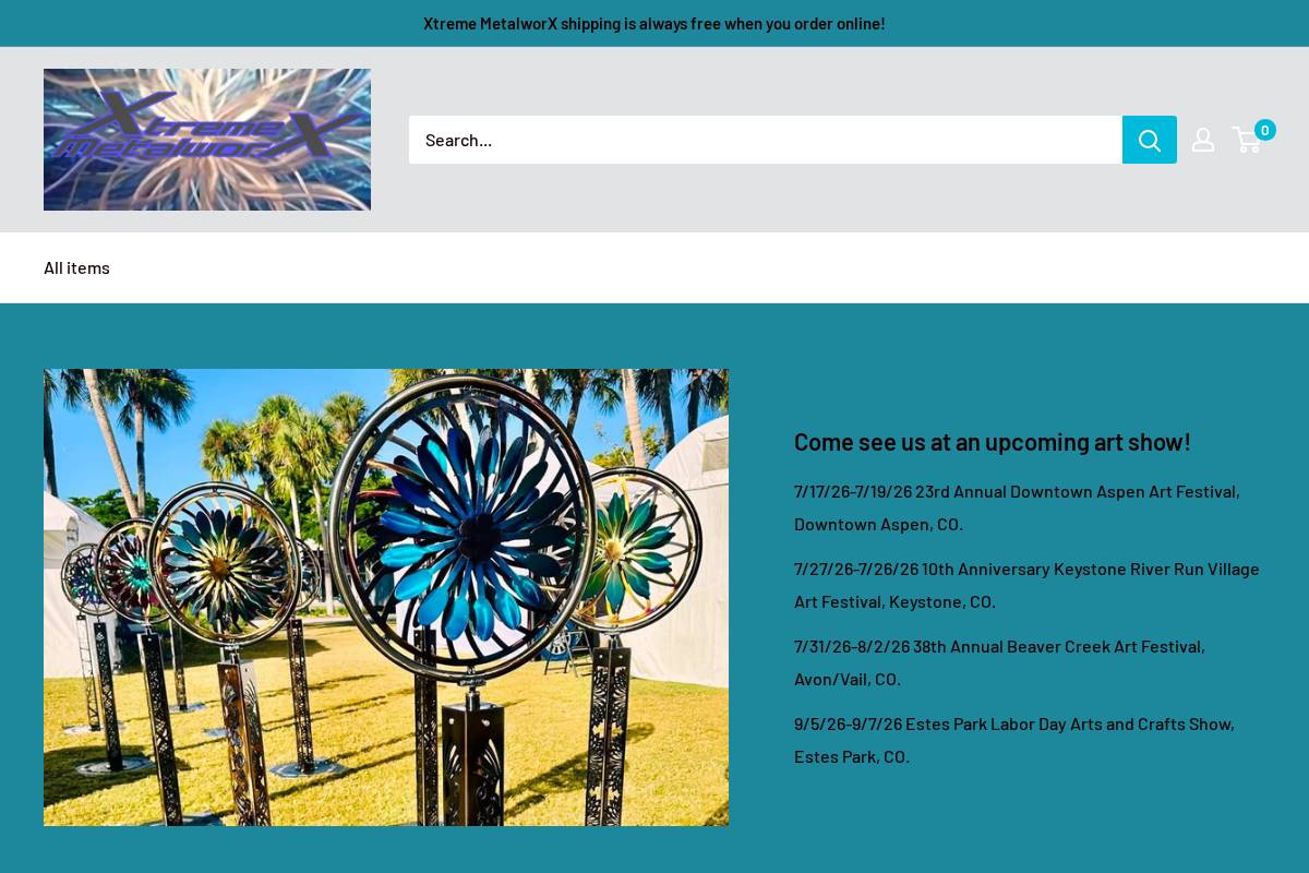 xtrememetalworxart.com homepage screenshot