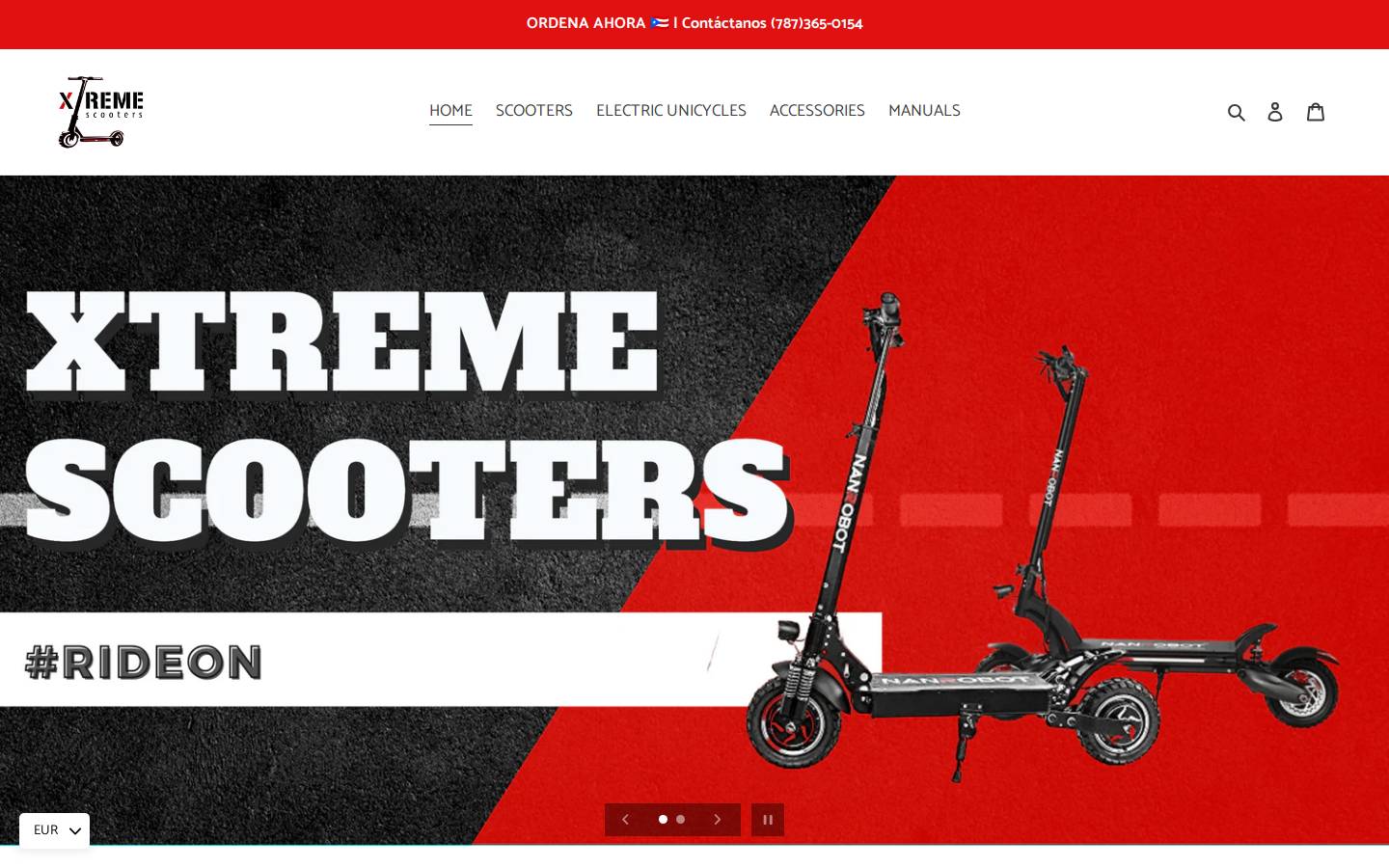 xtremescooterspr.com homepage screenshot