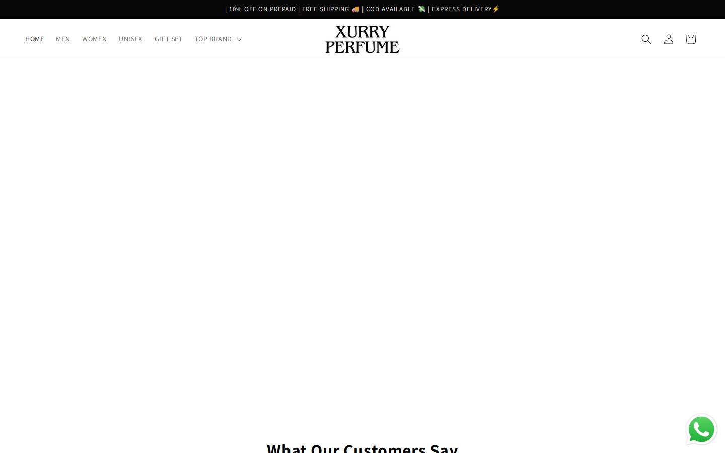 xurryperfume.com homepage screenshot