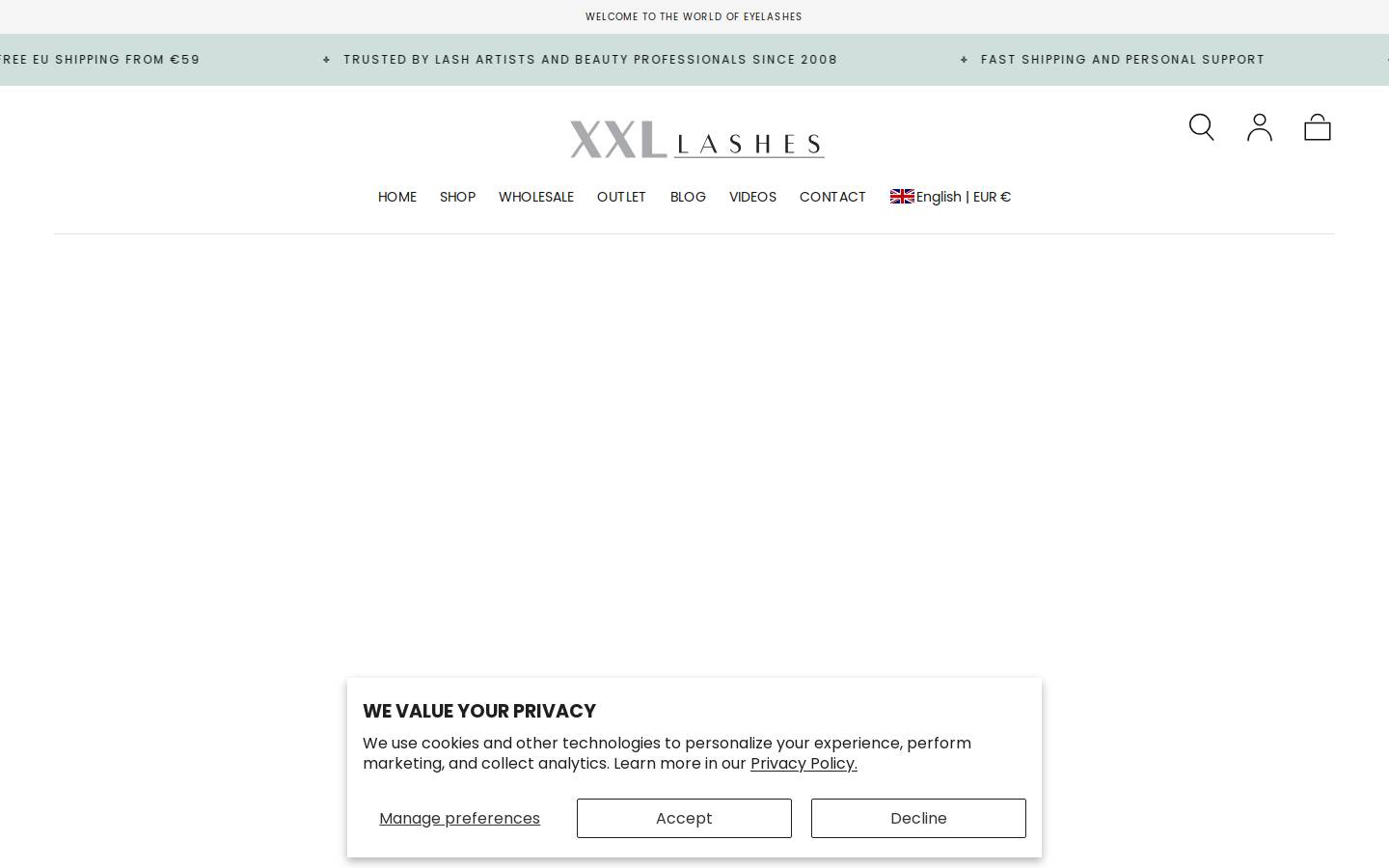 Xxllashes homepage screenshot