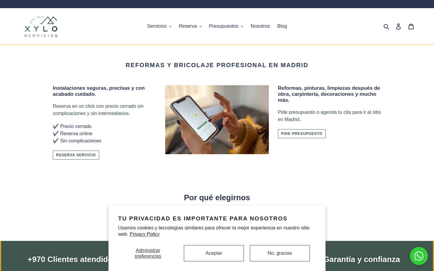 xyloservicios.com homepage screenshot