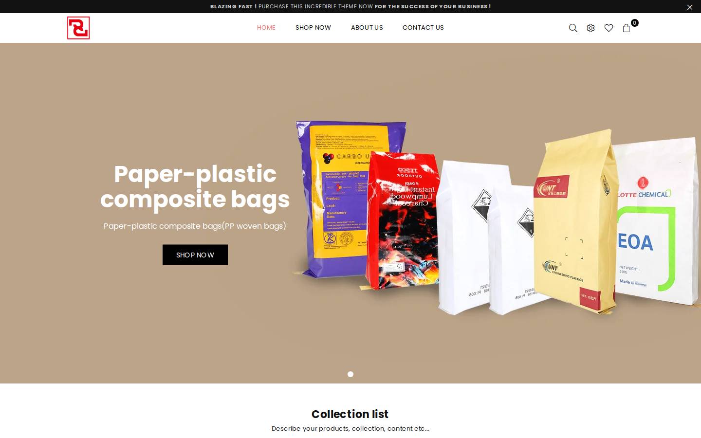 xzpackaging.com homepage screenshot