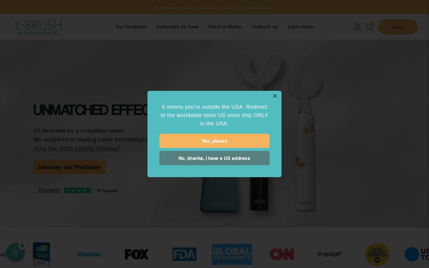 Y-Brush homepage screenshot