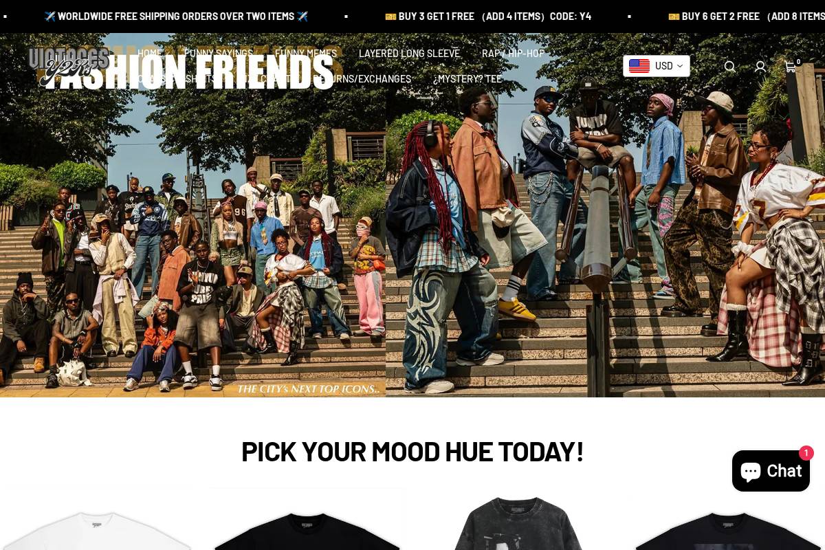 Y2k Vintages homepage screenshot