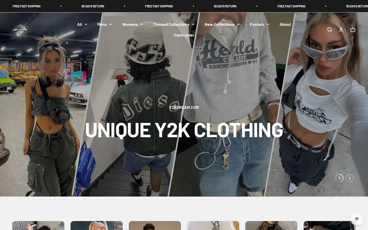 Y2kdream homepage screenshot