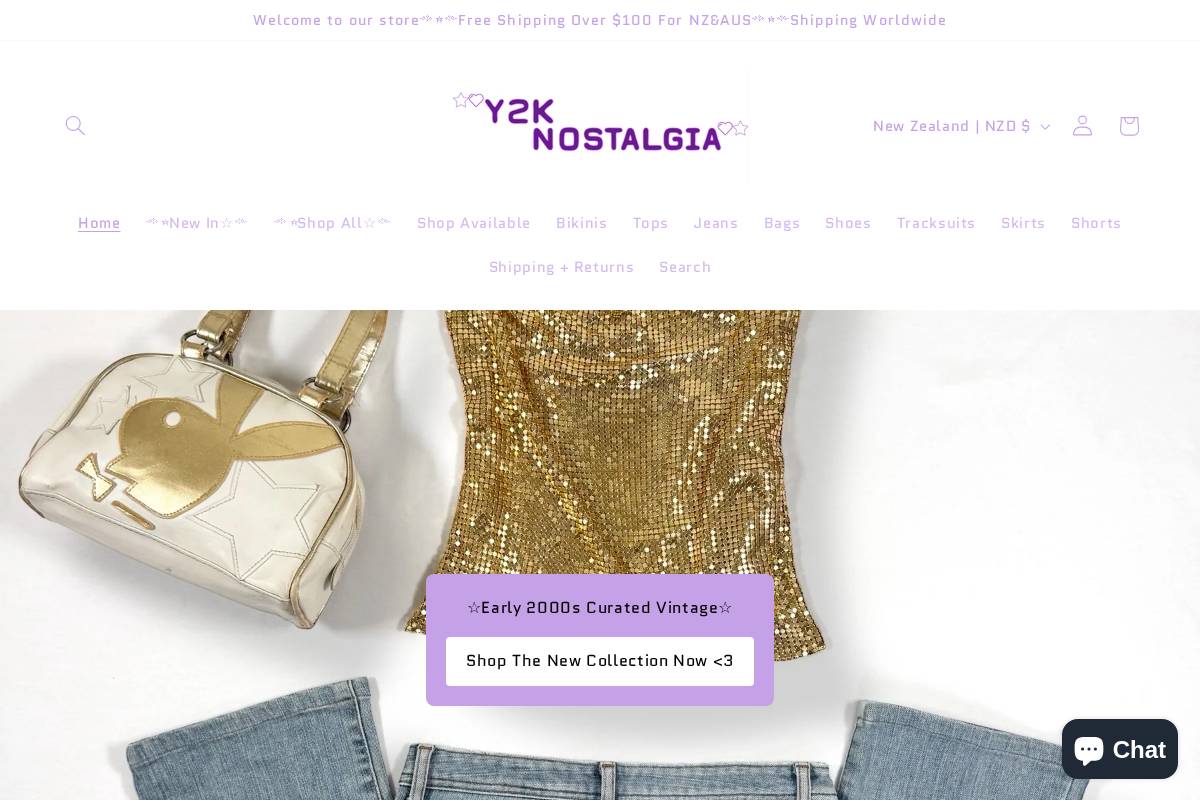 y2knostalgia.com homepage screenshot