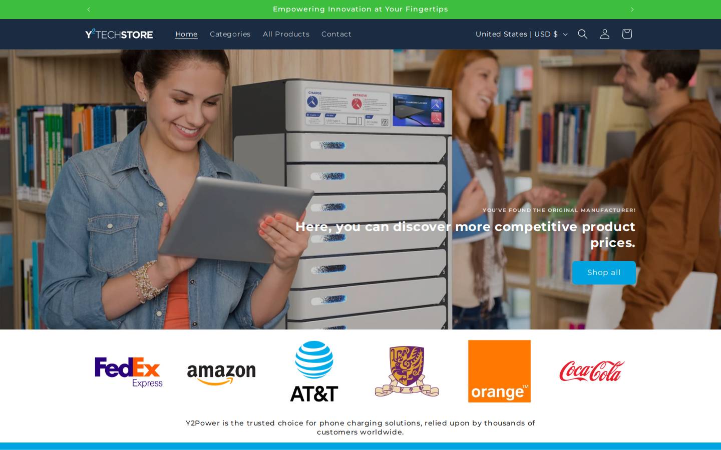y2techstore.com homepage screenshot