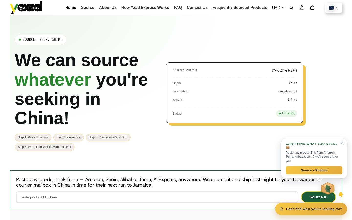 yaadexpress.com homepage screenshot