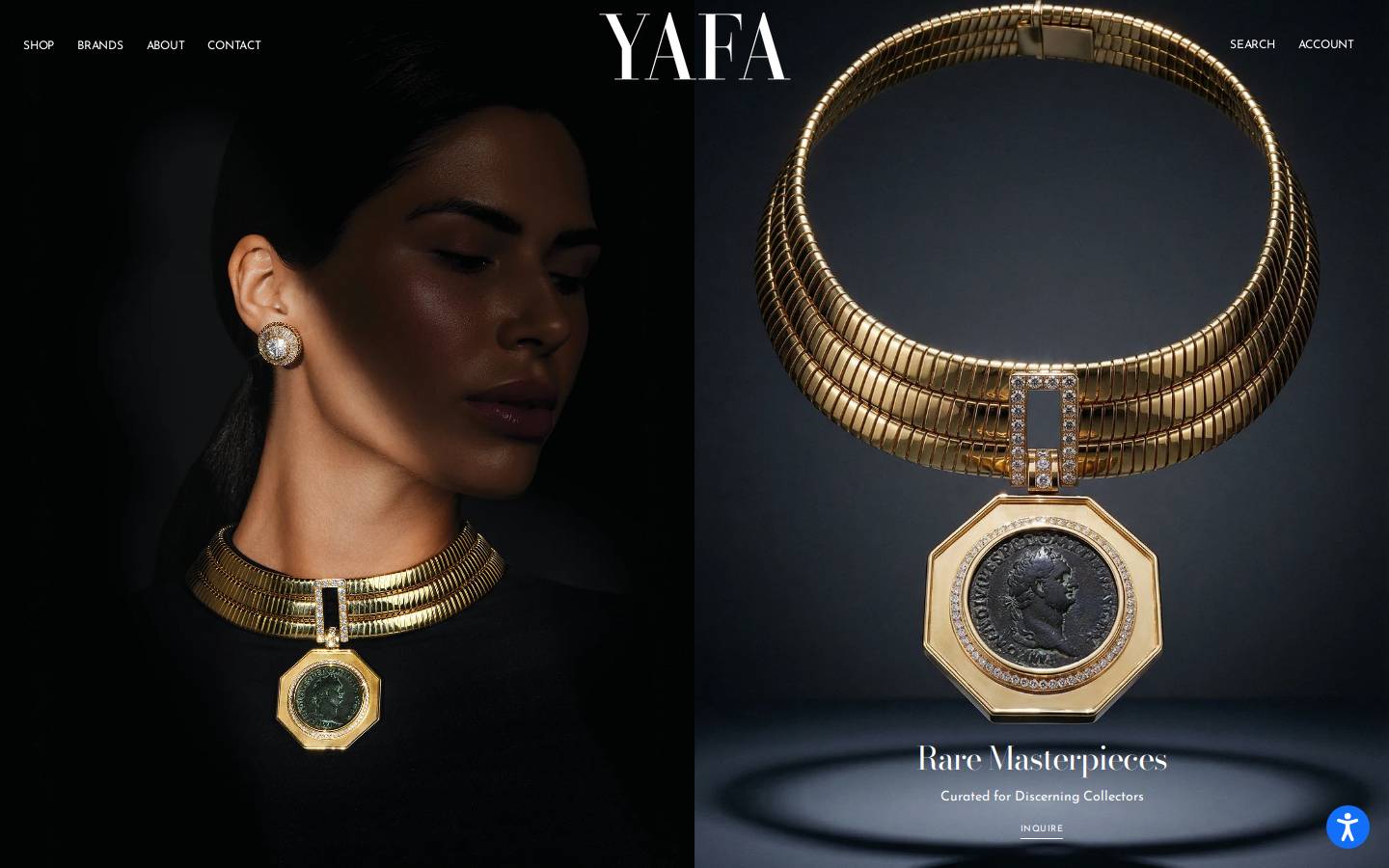 yafasignedjewels.com homepage screenshot