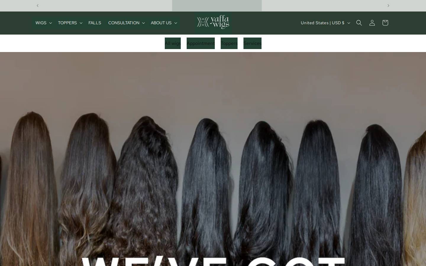yaffawigsmiami.com homepage screenshot