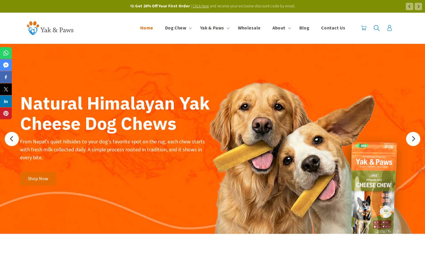yakandpaws.com homepage screenshot